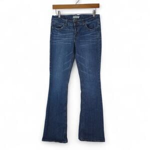 Aeropostale Jeans Womens 3/4 Reg Blue Haley Flare Stretch Denim Y2K Low Rise